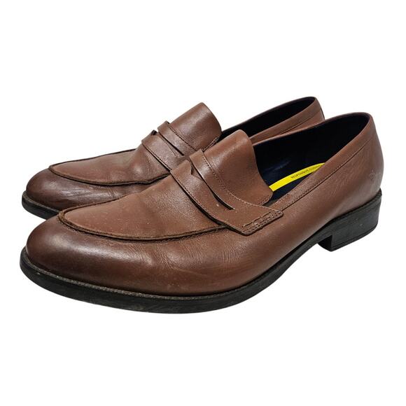 Cole Haan Grand + 13 Brown Leather Penny Loafer Classic Career Comfort preppy - Picture 1 of 6